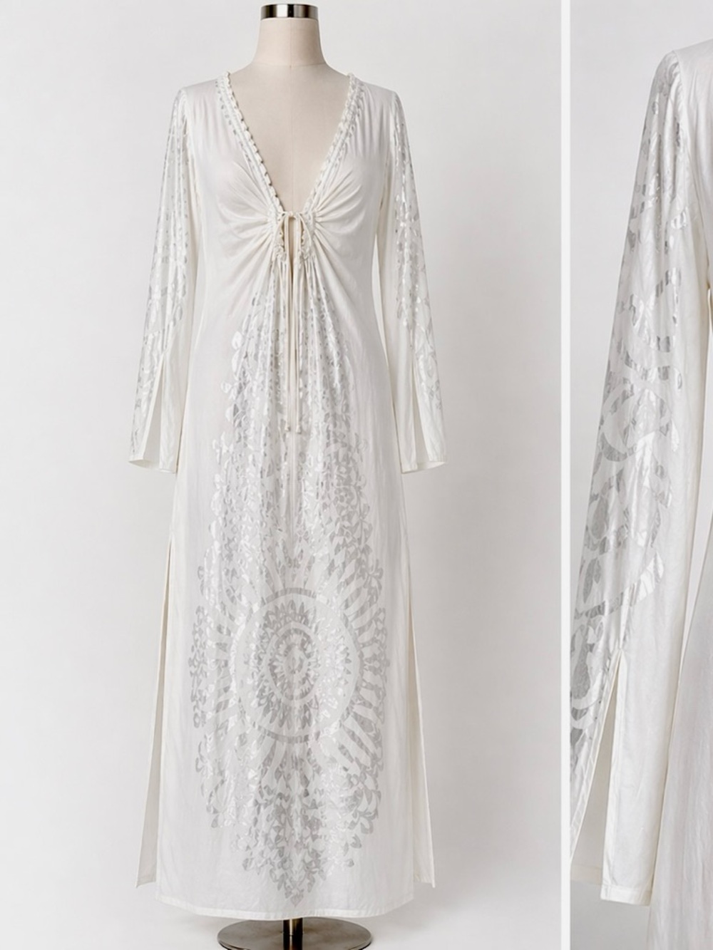 Hale Bob Cabana Ethereal Silver White Tunic dress